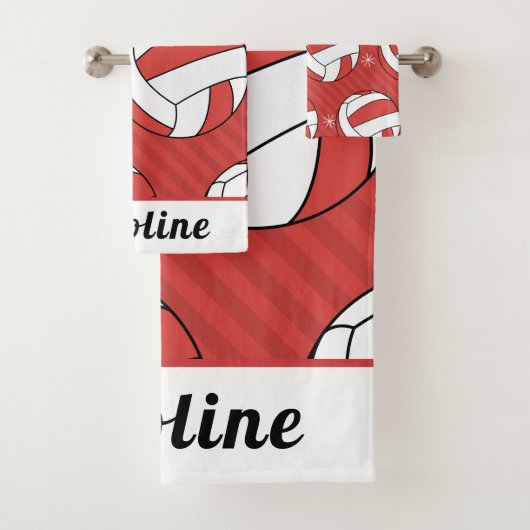 Rode Volleybalballen en sneeuwvlokken Kinder winte Bad Handdoek (Insitu)