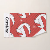 Rode Volleybalballen en sneeuwvlokken Kinder winte Bad Handdoek (Handdoek)