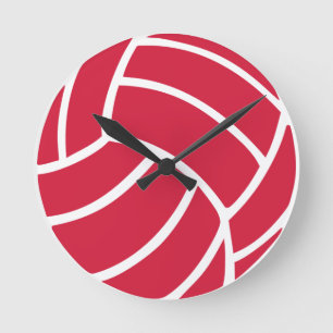 Rode volleybalpictogram ronde klok
