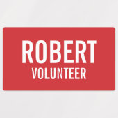 Rode Voluntbadge met aangepaste naam Labels (Design 2)