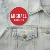 Rode Voluntbadge met aangepaste naam Naamplaatje (In situ)