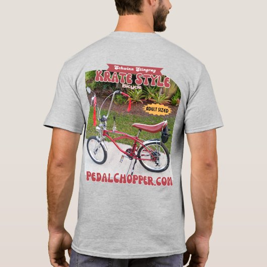 Rode volwassen maat Krate Style Bike T-shirt (Achterkant)