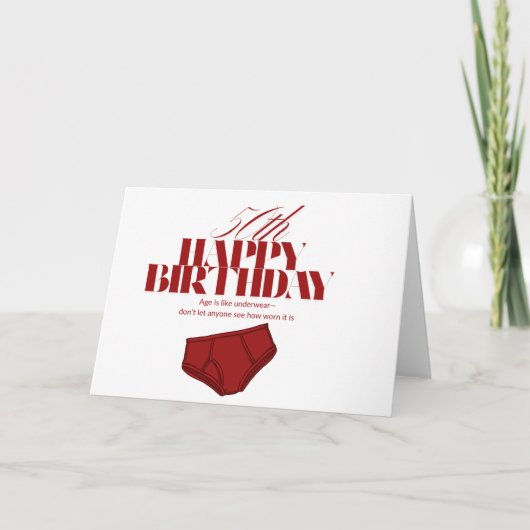 Rode volwassen verjaardagskaart leeftijd is als ou feestdagen kaart (Voorkant)