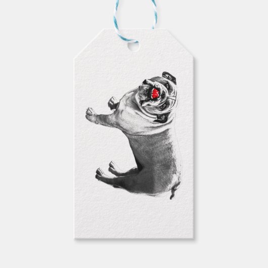 Rode vonk aan lint cadeaulabel (Voorkant)