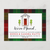 rode voordeur Adreswijziging we zijn verhuisd Aankondigingskaart (Voorkant)