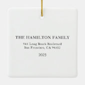 Rode voordeur Eerste Kerstmis in Ons Nieuwe Huis Keramisch Ornament (Achterkant)