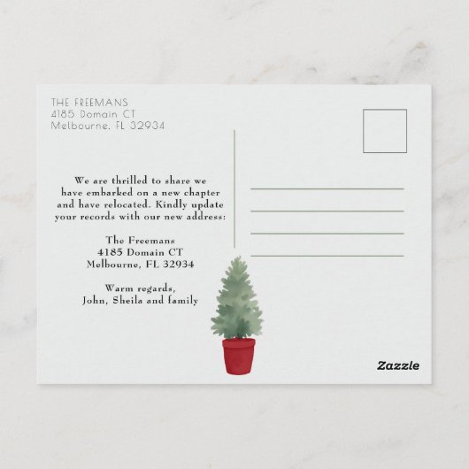 Rode voordeur verhuisbericht  briefkaart (Achterkant)