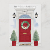 Rode voordeur verhuisbericht briefkaart (Voorkant)