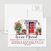 rode voordeur Wijzig adres huis Aankondigingskaart (Voorkant / Achterkant)