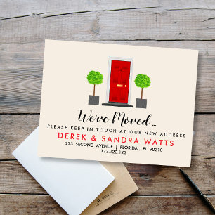 rode voordeur Wijzig adres huis Aankondigingskaart