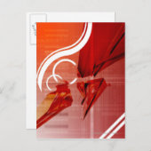 Rode voorwerpen met witte lijnen briefkaart (Voorkant / Achterkant)