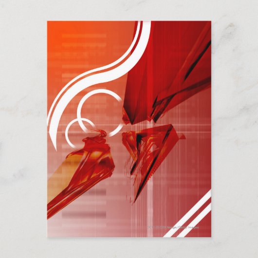 Rode voorwerpen met witte lijnen briefkaart (Voorkant)