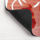 Rode voorwerpen met witte lijnen muismat (Hoek)