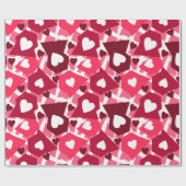 Rode vormen met witte harten cadeaupapier (Vlak)
