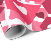 Rode vormen met witte harten cadeaupapier (Rol Hoek)