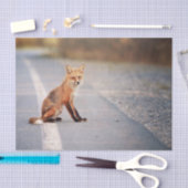 Rode vos aan de zijkant van de weg tissuepapier (Craft)