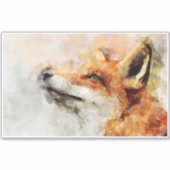 Rode Vos Aquarel Portret 01 Sticker (Voorkant)