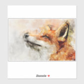 Rode Vos Aquarel Portret 01 Sticker (Vel)
