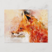 Rode Vos Aquarel Portret 03 Briefkaart (Voorkant)