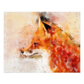 Rode Vos Aquarel Portret 03 Foto Afdruk (Voorkant)