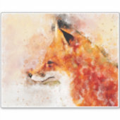 Rode Vos Aquarel Portret 03 Sticker (Voorkant)