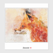 Rode Vos Aquarel Portret 03 Sticker (Vel)