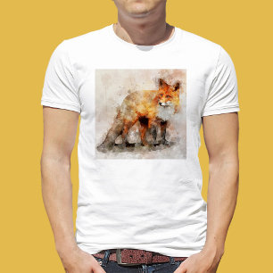 Rode Vos Aquarel Portret 04 T-shirt