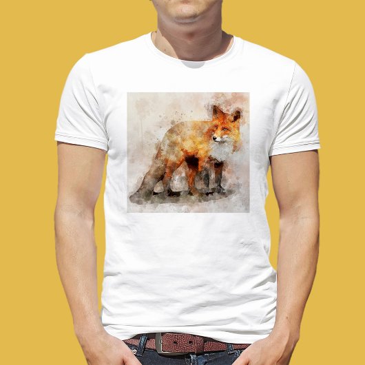 Rode Vos Aquarel Portret 04 T-shirt