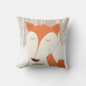 Rode vos berkenboom winterbos kussen (Voorkant)