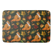 Rode vos bladeren eikels groen badmat (Voorkant)