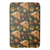 Rode vos bladeren eikels groen badmat (Voorkant Verticaal)