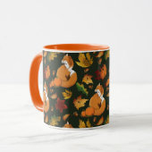 Rode vos bladeren eikels groen mok (Voorkant links)