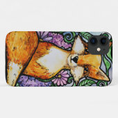 Rode Vos Bloemrijke Natuur Kunst Case-Mate iPhone Case (Achterkant (horizontaal))