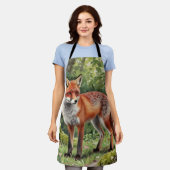 Rode Vos Bos Natuurportret Schort (Gedragen)