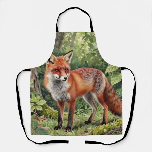 Rode Vos Bos Natuurportret Schort (Voorkant)