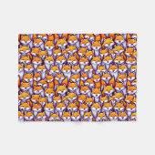 Rode vos cartoon bosdieren patroon schattig fleece deken (Voorkant (Horizontaal))