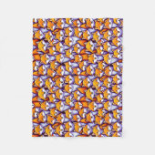 Rode vos cartoon bosdieren patroon schattig fleece deken (Voorkant)