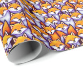 Rode vos cartoon grillige kleine bosdieren cadeaupapier (Rol Hoek)