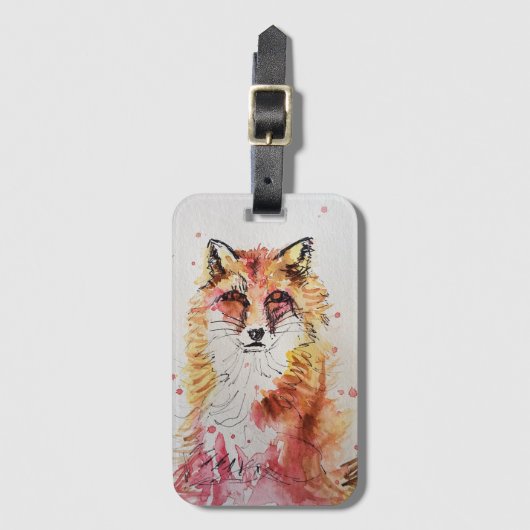 Rode Vos Cute dier Kunst Tekening Bagage Label (Voorkant (verticaal))