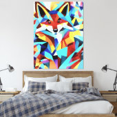 Rode vos die door watergeometrische kunststijl loo canvas afdruk (Insitu (Slaapkamer))