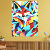 Rode vos die door watergeometrische kunststijl loo canvas afdruk (Insitu (Woonkamer))