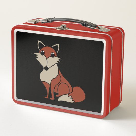 Rode Vos Dier Metalen Lunchbox (Voorkant)