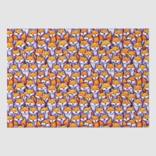 Rode vos doodle collage patroon bosdieren tissuepapier