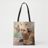 Rode vos en Baby Tote Bag (Voorkant)