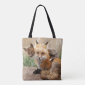 Rode vos en Baby Tote Bag (Achterkant)