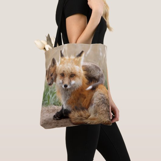 Rode vos en Baby Tote Bag (Dichtbij)