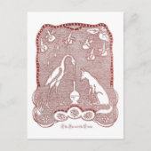 Rode vos en kraanvos briefkaart (Voorkant)