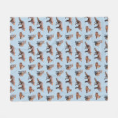 Rode Vos Frenzy Fleece Deken (Lichtblauw) (Voorkant (Horizontaal))