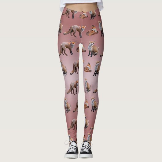Rode Vos Frenzy Leggings (Stoffige Roze Mix) (Voorkant)