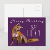 Rode vos Gelukkige Vijftigste Verjaardag groet Briefkaart (Voorkant / Achterkant)